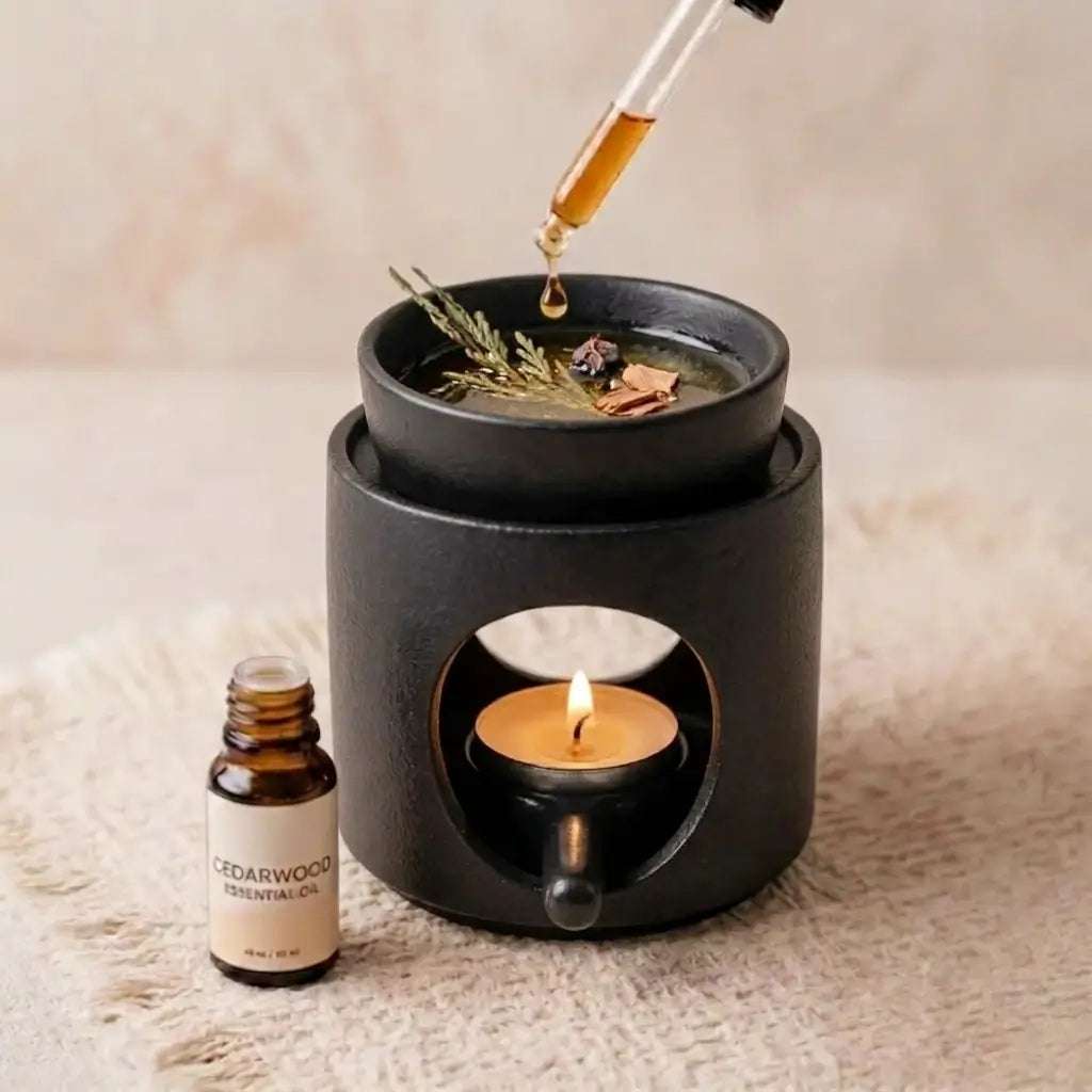 Cylinder Ceramic Wax Melt, Oil & Incense Warmer