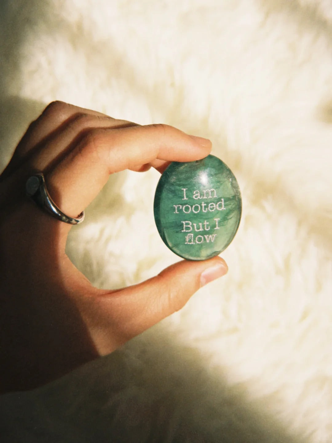 Green Fluorite Palm Stone - “I’m Rooted but I Flow”