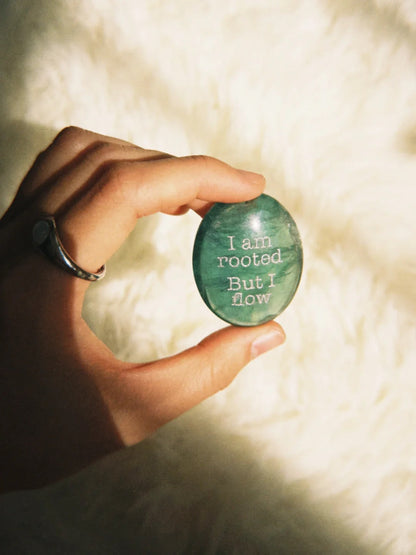 Green Fluorite Palm Stone - “I’m Rooted but I Flow”