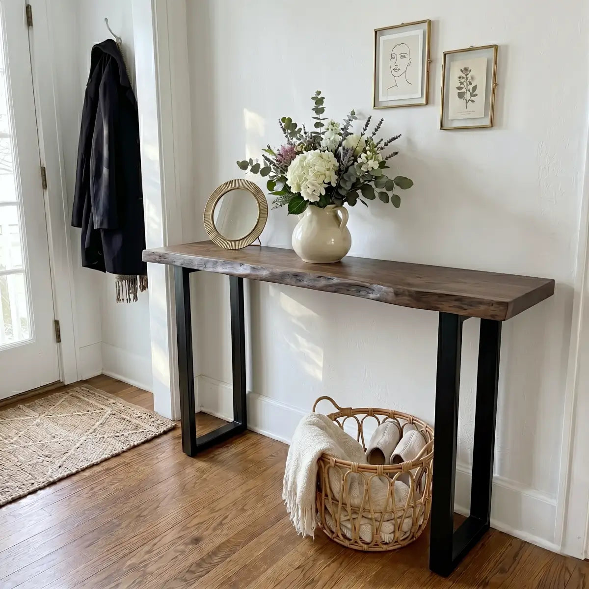 Live Edge Solid Wood Bar Table