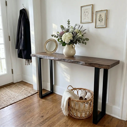 Live Edge Solid Wood Bar Table