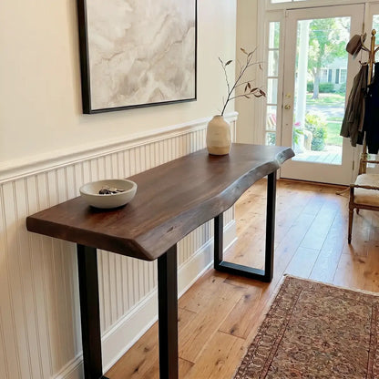 Live Edge Solid Wood Bar Table