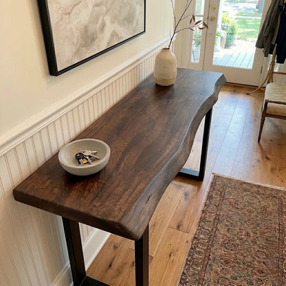 Live Edge Solid Wood Bar Table