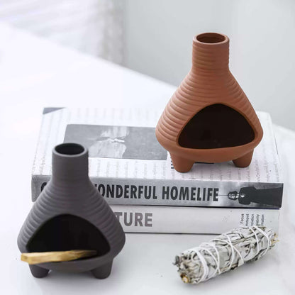 Handmade Ceramic Incense Burner – Chimney Fireplace Style