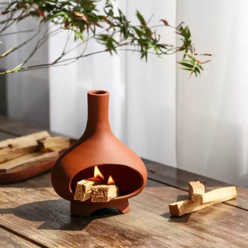 Handmade Ceramic Incense Burner – Modern Fireplace Style