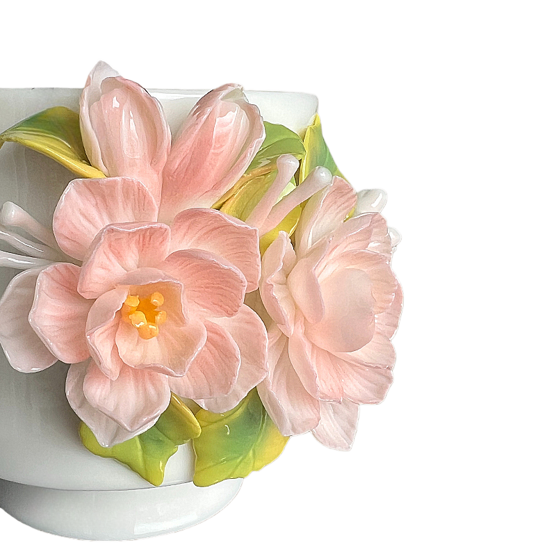 Handcrafted Jasmine 3D Floral Ceramic Mug