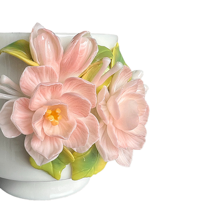 Handcrafted Jasmine 3D Floral Ceramic Mug