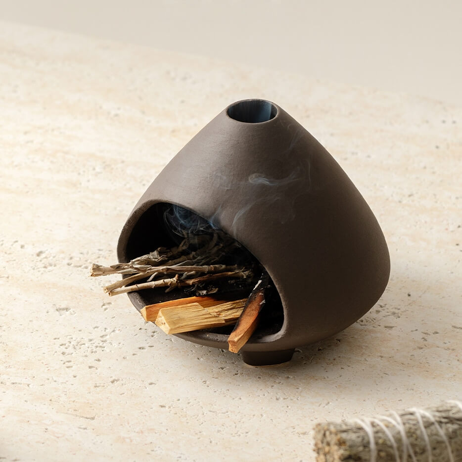 Handmade Ceramic Palo Santo Burner – Mountain Fireplace Incense Burner