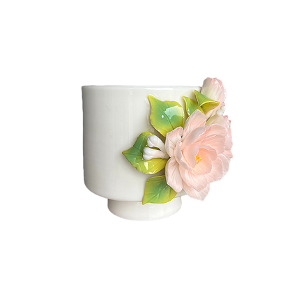 Handcrafted Jasmine 3D Floral Ceramic Mug