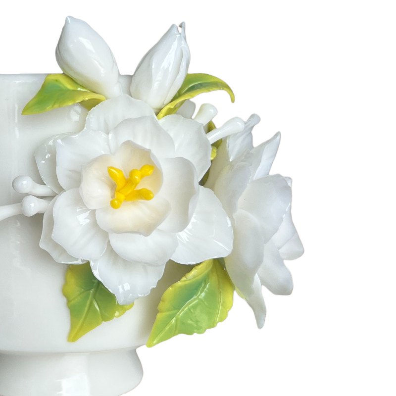 Handcrafted Jasmine 3D Floral Ceramic Mug