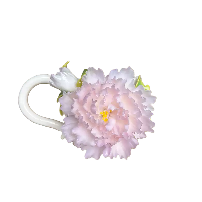 Handcrafted Peony 3D Floral Ceramic Mug