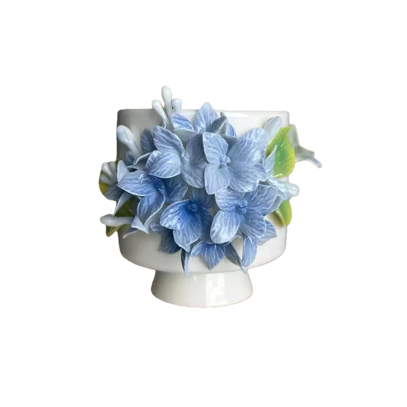 Handcrafted Blue Hydrangea 3D Floral Ceramic Mug