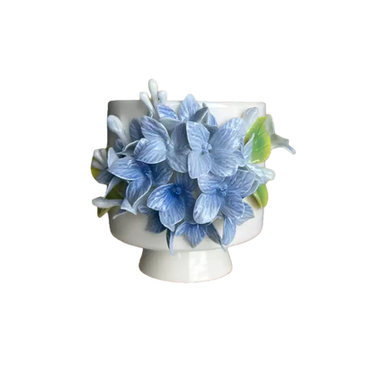 Handcrafted Blue Hydrangea 3D Floral Ceramic Mug