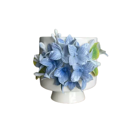Handcrafted Blue Hydrangea 3D Floral Ceramic Mug