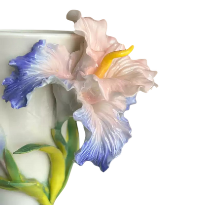 Handcrafted 3D Iris Ceramic Cup