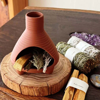 Handmade Ceramic Incense Burner – Chimney Fireplace Style