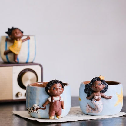 Whispering Character Collection — Handcrafted Ceramic Art Mugs