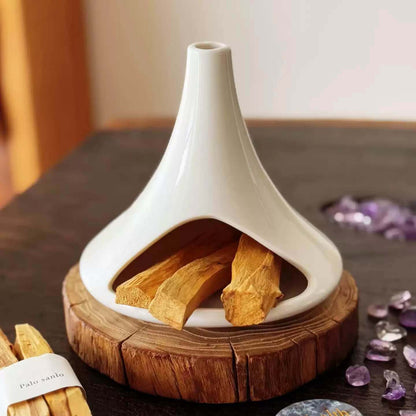 Handmade Glazed Ceramic Incense Burner – Modern Fireplace Design