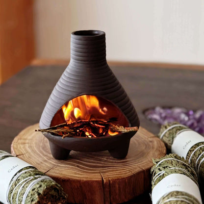 Handmade Ceramic Incense Burner – Chimney Fireplace Style