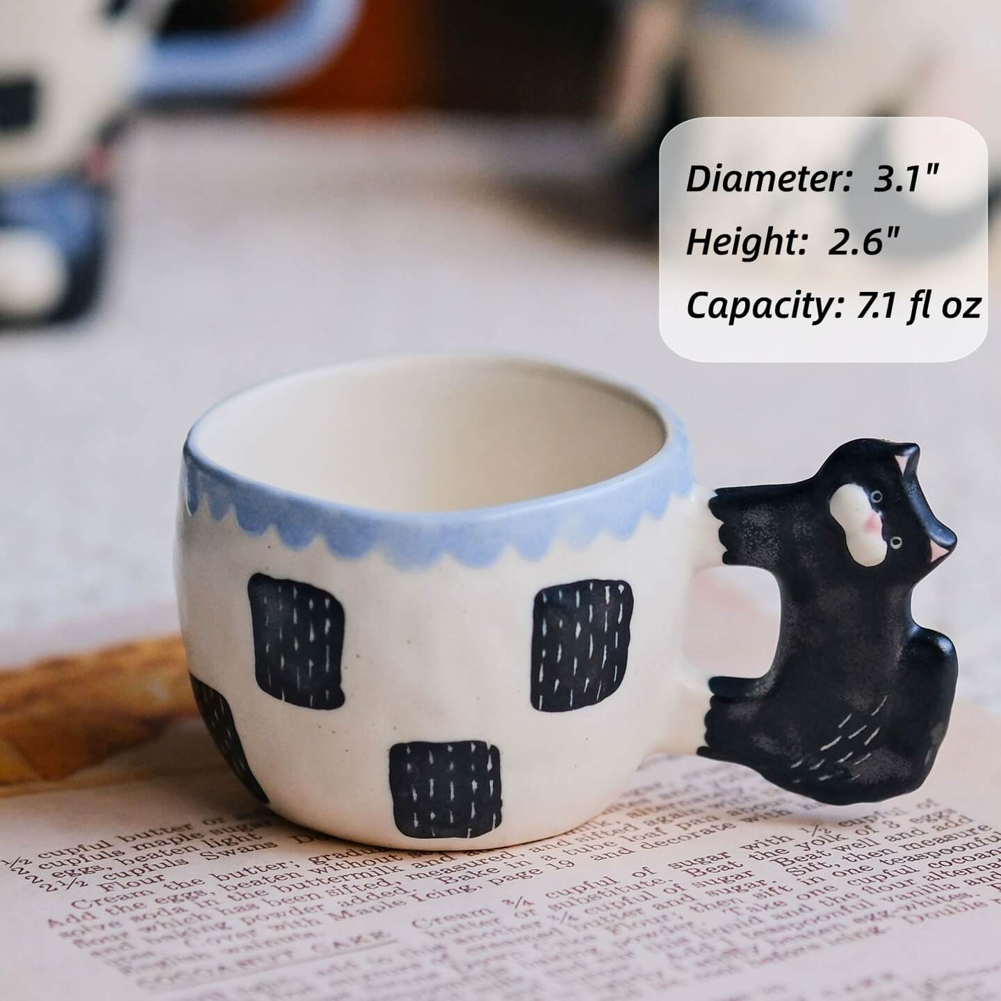 Cute Cat Ceramic Tea Set – Teapot & Mini Cups, Handcrafted Animal Design, Home Decor & Gift for Cat Lovers