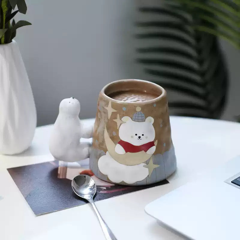 Hand-Painted Polar Bear Ceramic Mug