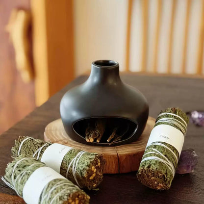 Handmade Ceramic Incense Burner – Bottle Fireplace Design