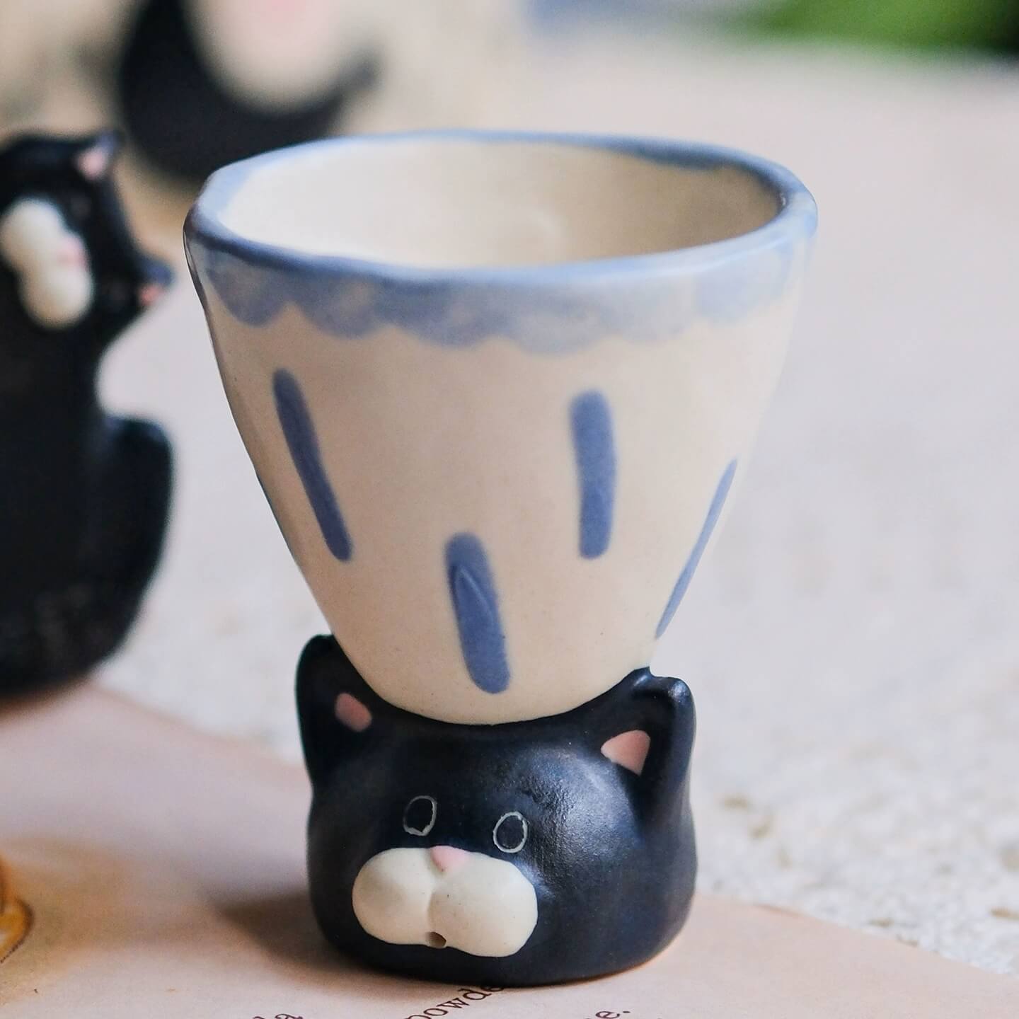 Cute Cat Ceramic Tea Set – Teapot & Mini Cups, Handcrafted Animal Design, Home Decor & Gift for Cat Lovers