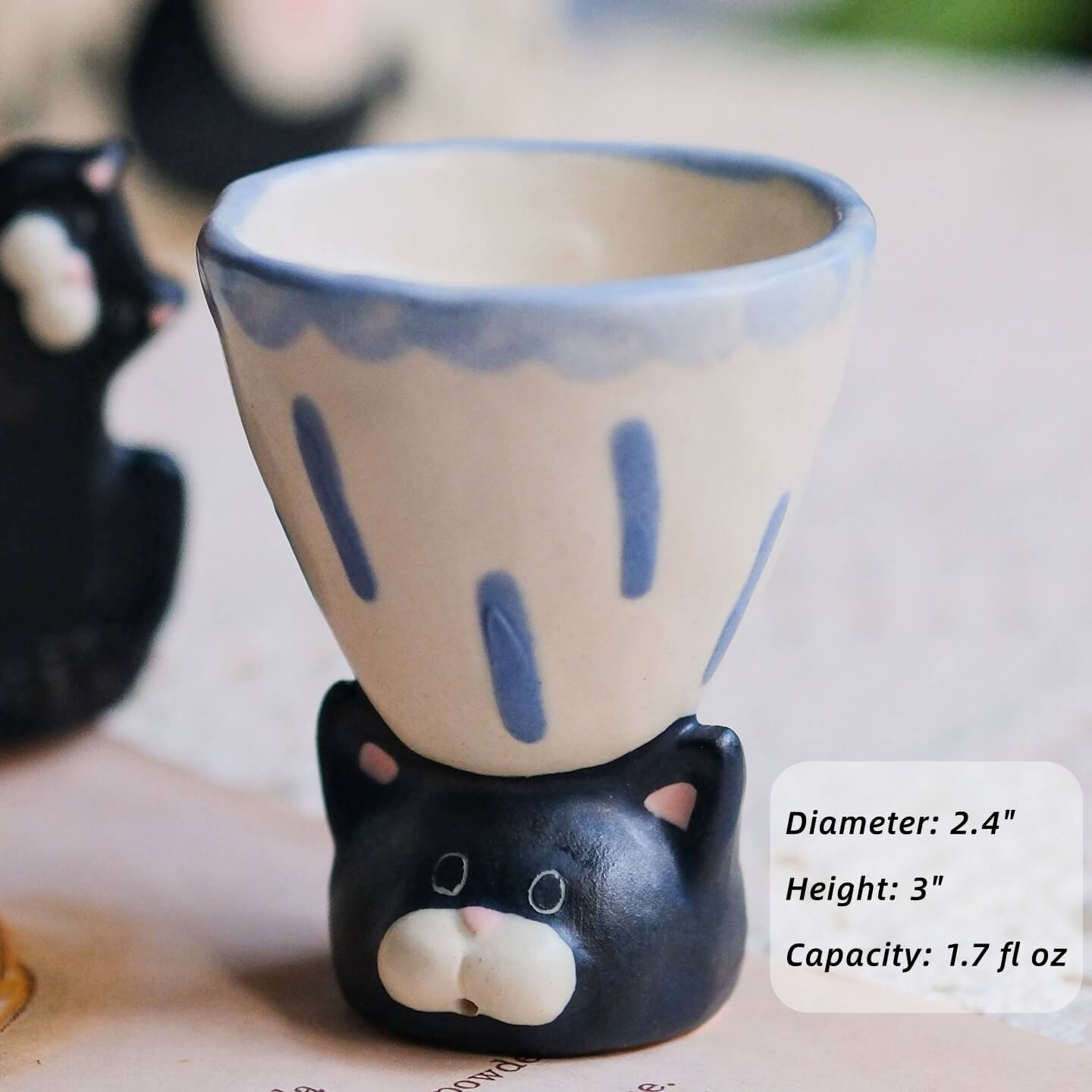 Cute Cat Ceramic Tea Set – Teapot & Mini Cups, Handcrafted Animal Design, Home Decor & Gift for Cat Lovers