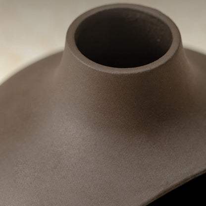 Handmade Ceramic Palo Santo Burner Holder – Mini Fireplace Incense Burner (Matte Charcoal)