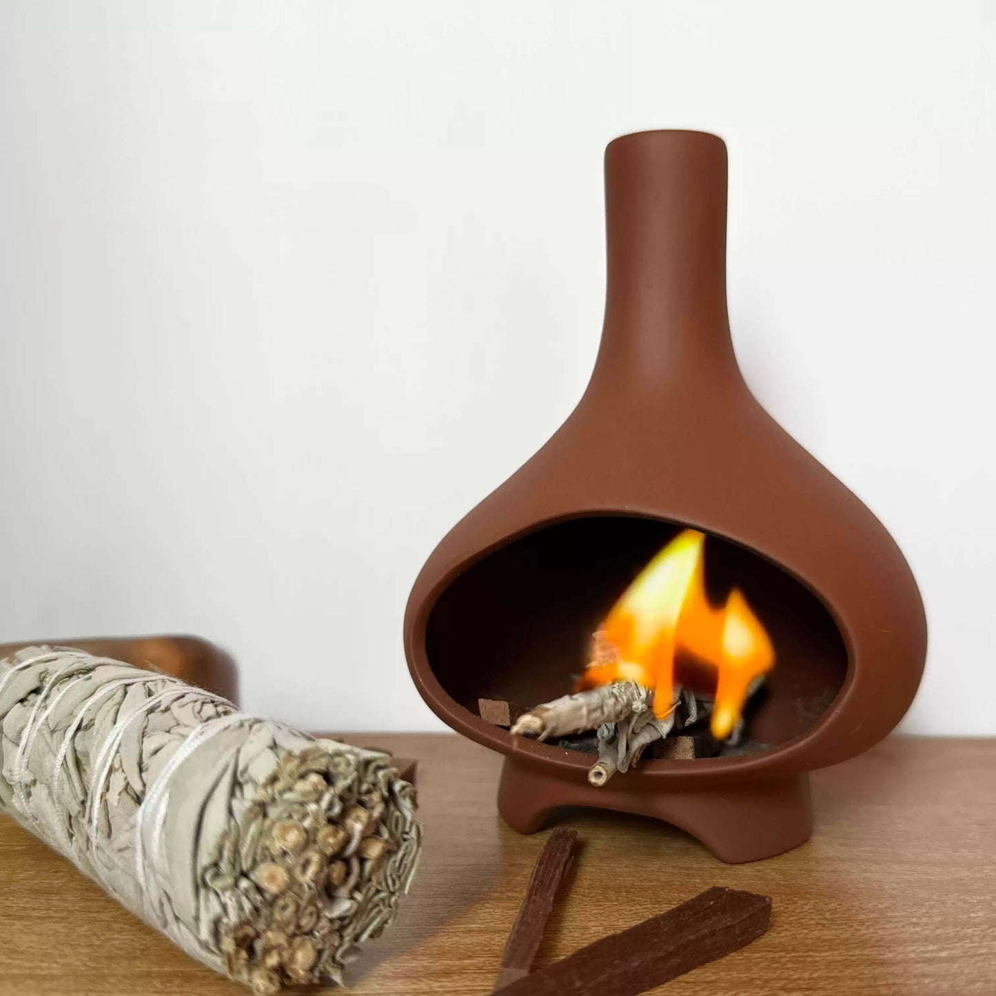 Handmade Ceramic Incense Burner – Modern Fireplace Style