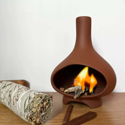 Handmade Ceramic Incense Burner – Modern Fireplace Style