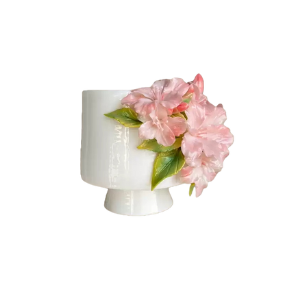 Handcrafted  Azalea 3D Floral Ceramic Cup