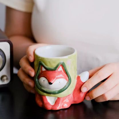 Cute Animal Hoodie Ceramic Mug Set