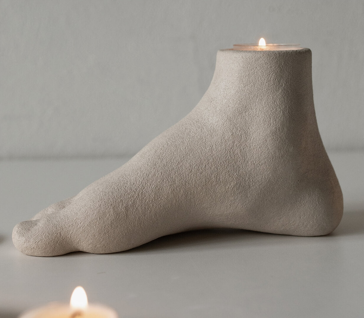 Grounded Light Foot Candle Holder