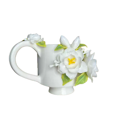 Handcrafted Jasmine 3D Floral Ceramic Mug