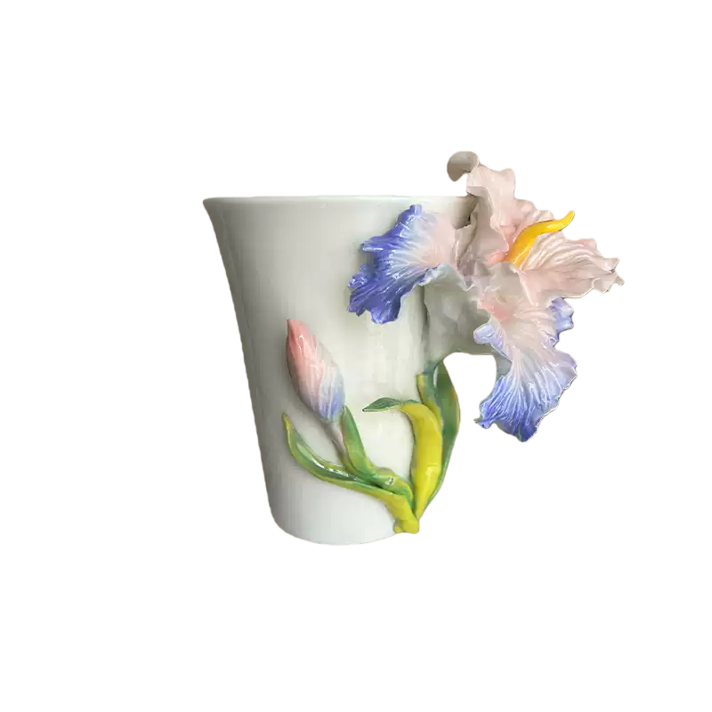 Handcrafted 3D Iris Ceramic Cup