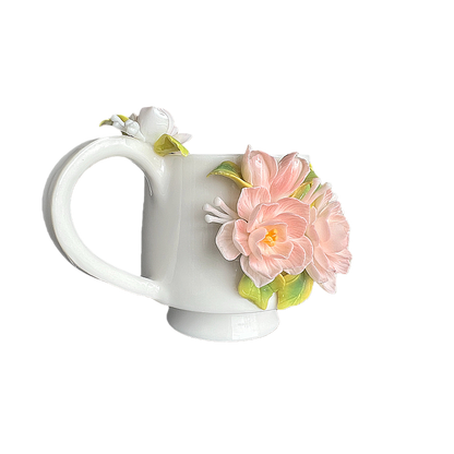 Handcrafted Jasmine 3D Floral Ceramic Mug