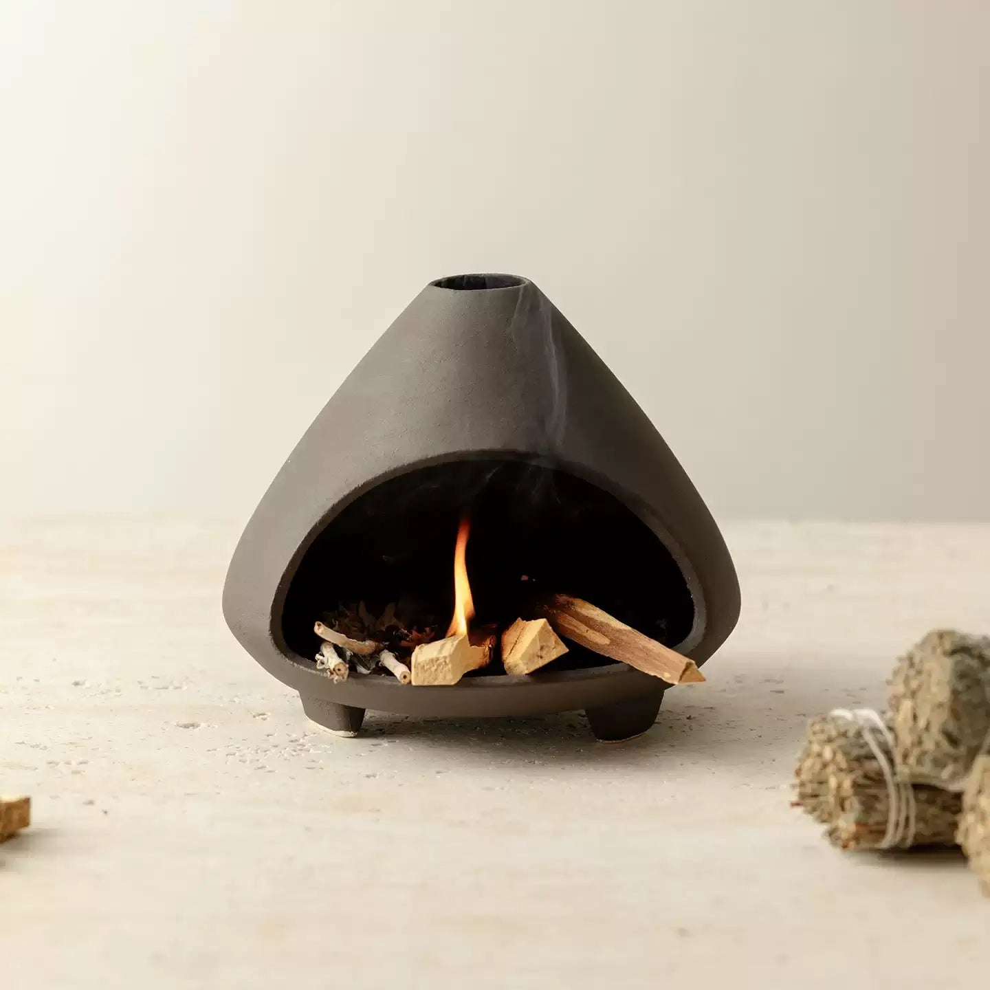 Handmade Ceramic Palo Santo Burner – Mountain Fireplace Incense Burner