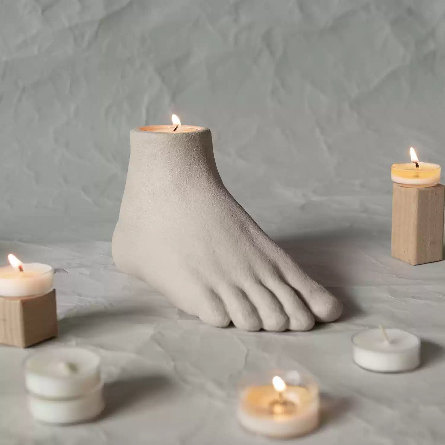 Grounded Light Foot Candle Holder