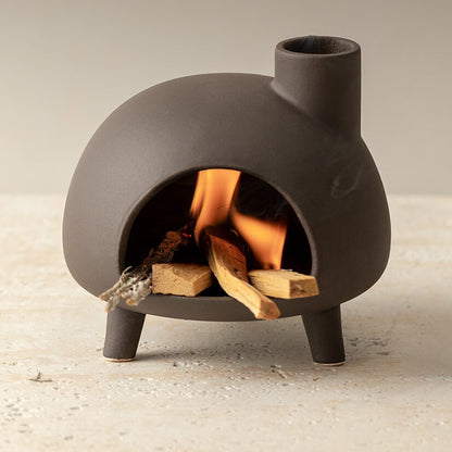 Handmade Ceramic Incense Burner – Mini Fireplace Aromatherapy Pot