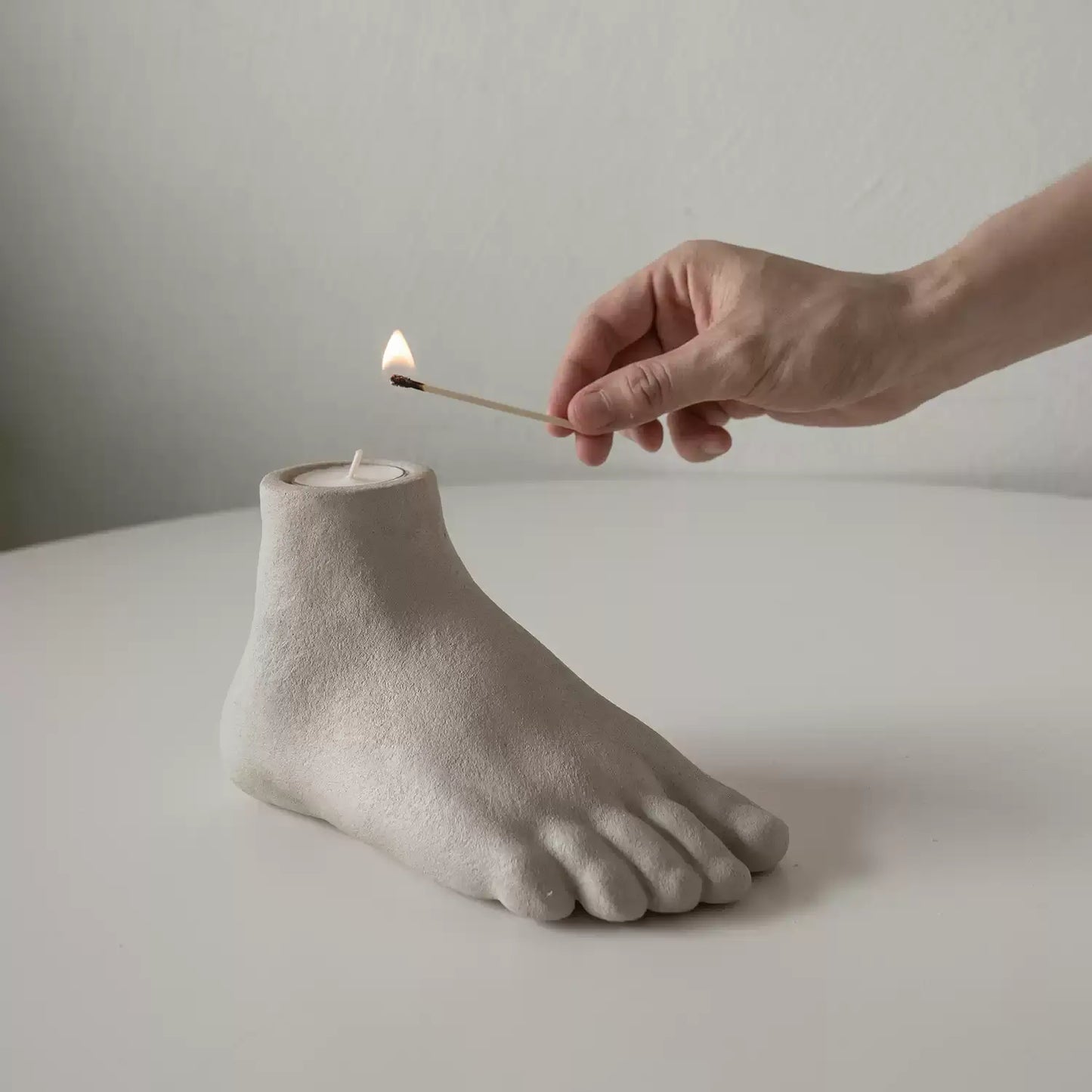 Grounded Light Foot Candle Holder