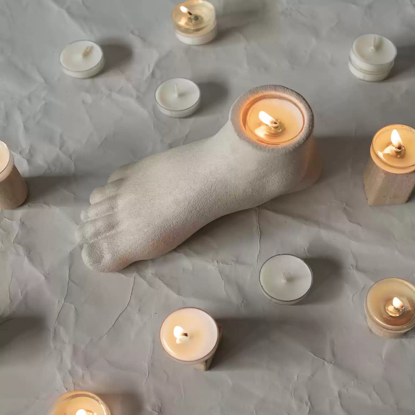 Grounded Light Foot Candle Holder
