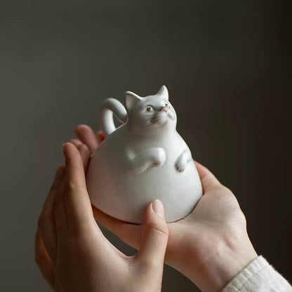 Upside-Down Cat Ceramic Mug