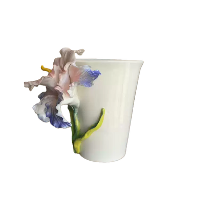 Handcrafted 3D Iris Ceramic Cup