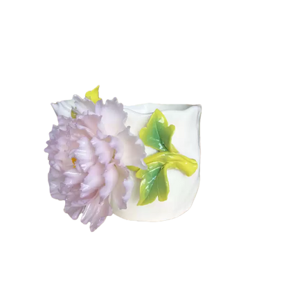 Handcrafted Peony 3D Floral Ceramic Mug