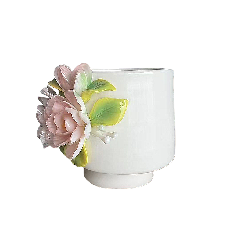 Handcrafted Jasmine 3D Floral Ceramic Mug
