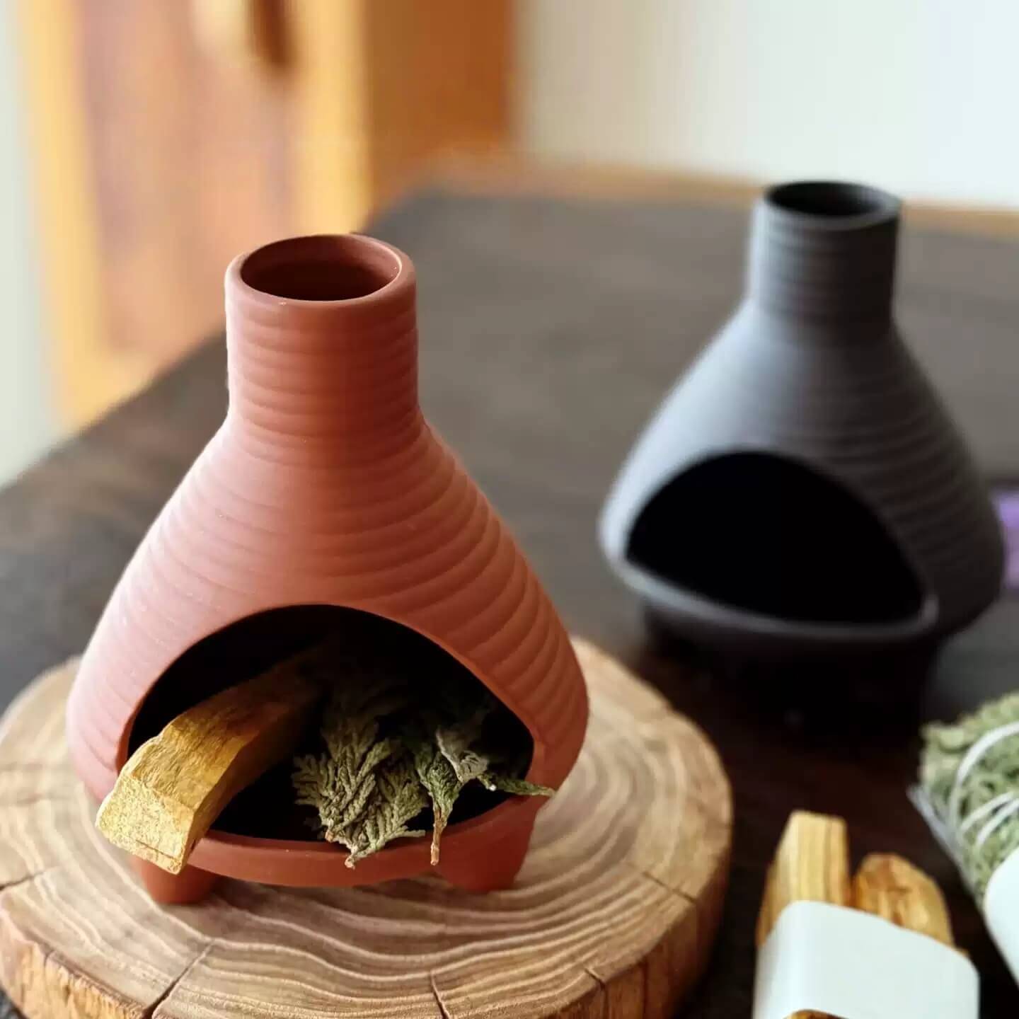 Handmade Ceramic Incense Burner – Chimney Fireplace Style