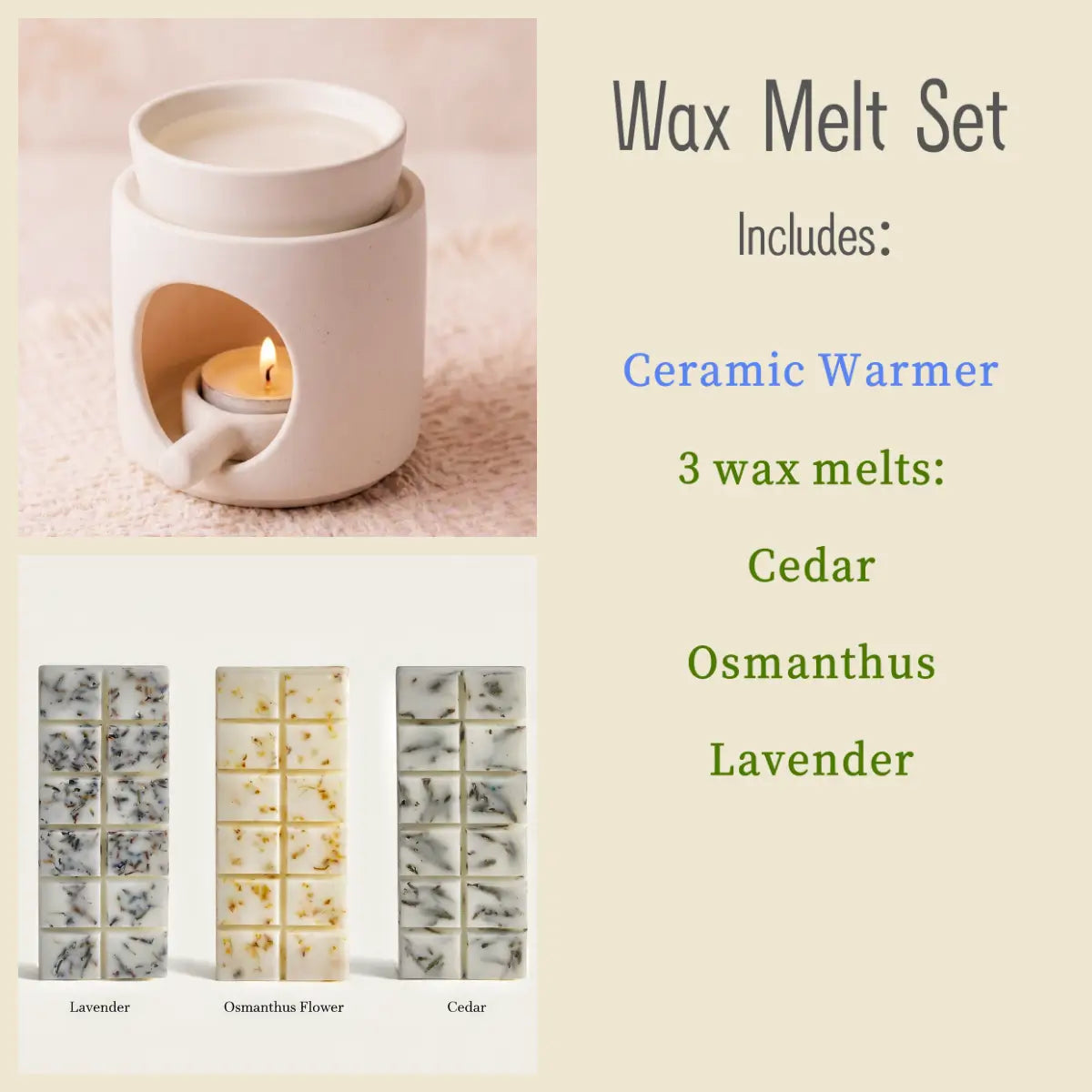 Cylinder Ceramic Wax Melt, Oil & Incense Warmer