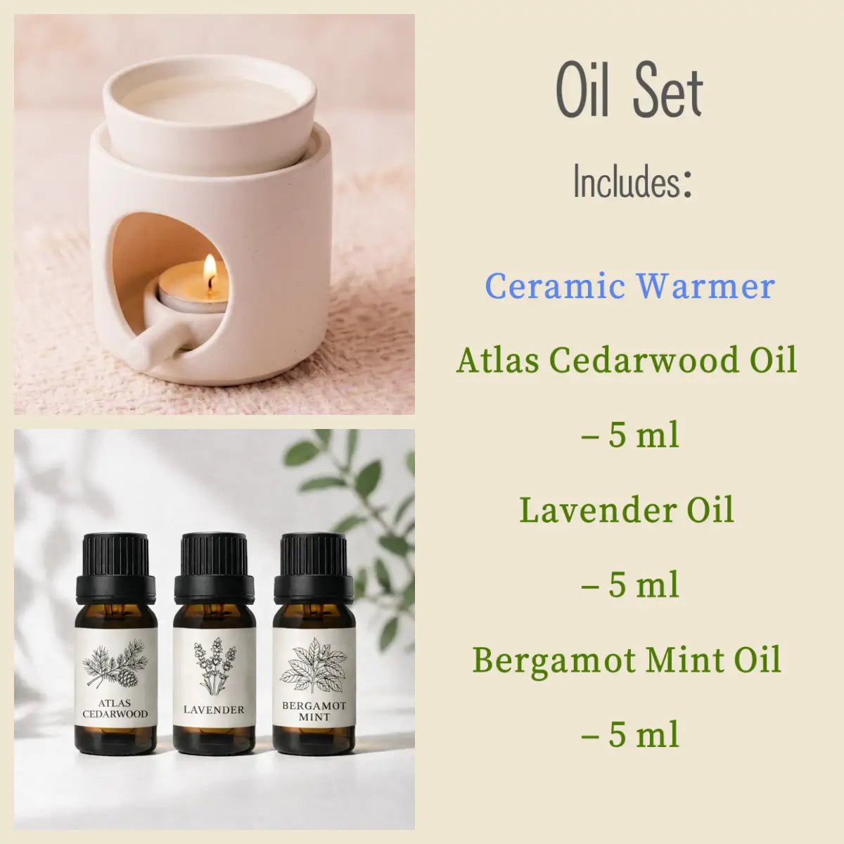 Cylinder Ceramic Wax Melt, Oil & Incense Warmer
