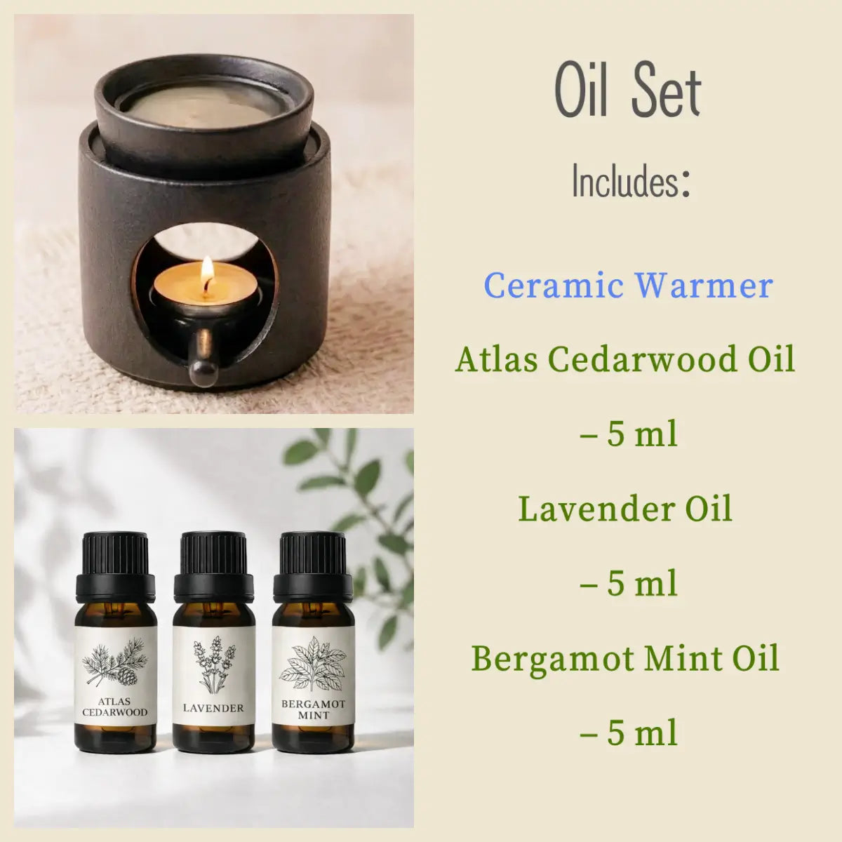 Cylinder Ceramic Wax Melt, Oil & Incense Warmer